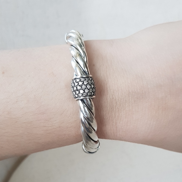 David Yurman 10mm Metro Diamond Station Bracelet - Picture 11 of 14